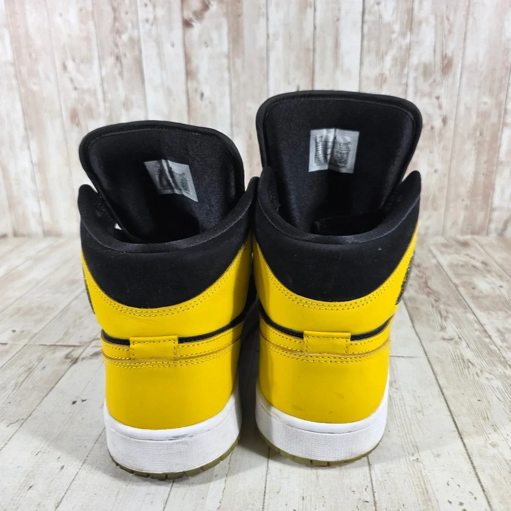 Nike Air Jordan 1 Mid Yellow Ochre Black Mens Sneakers HJ6654-071 Size 12